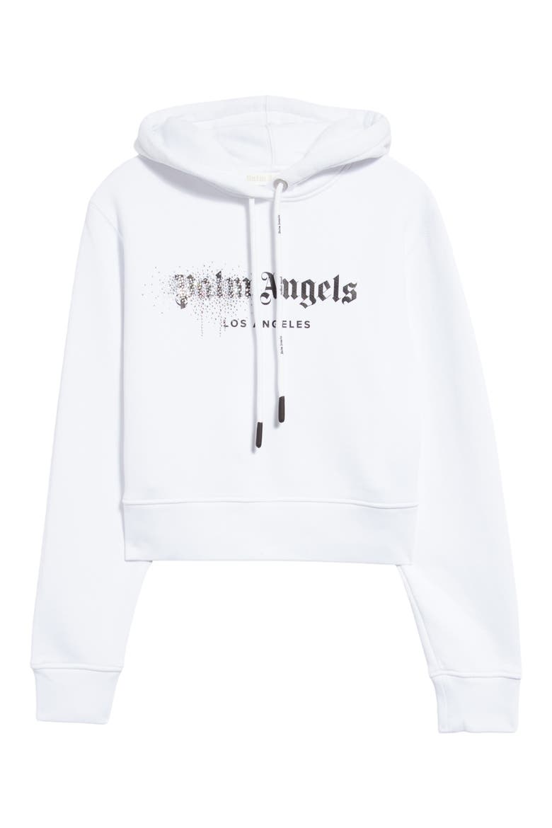 Crystal Spray Logo Graphic Hoodie, Alternate, color, WHITE BLACK