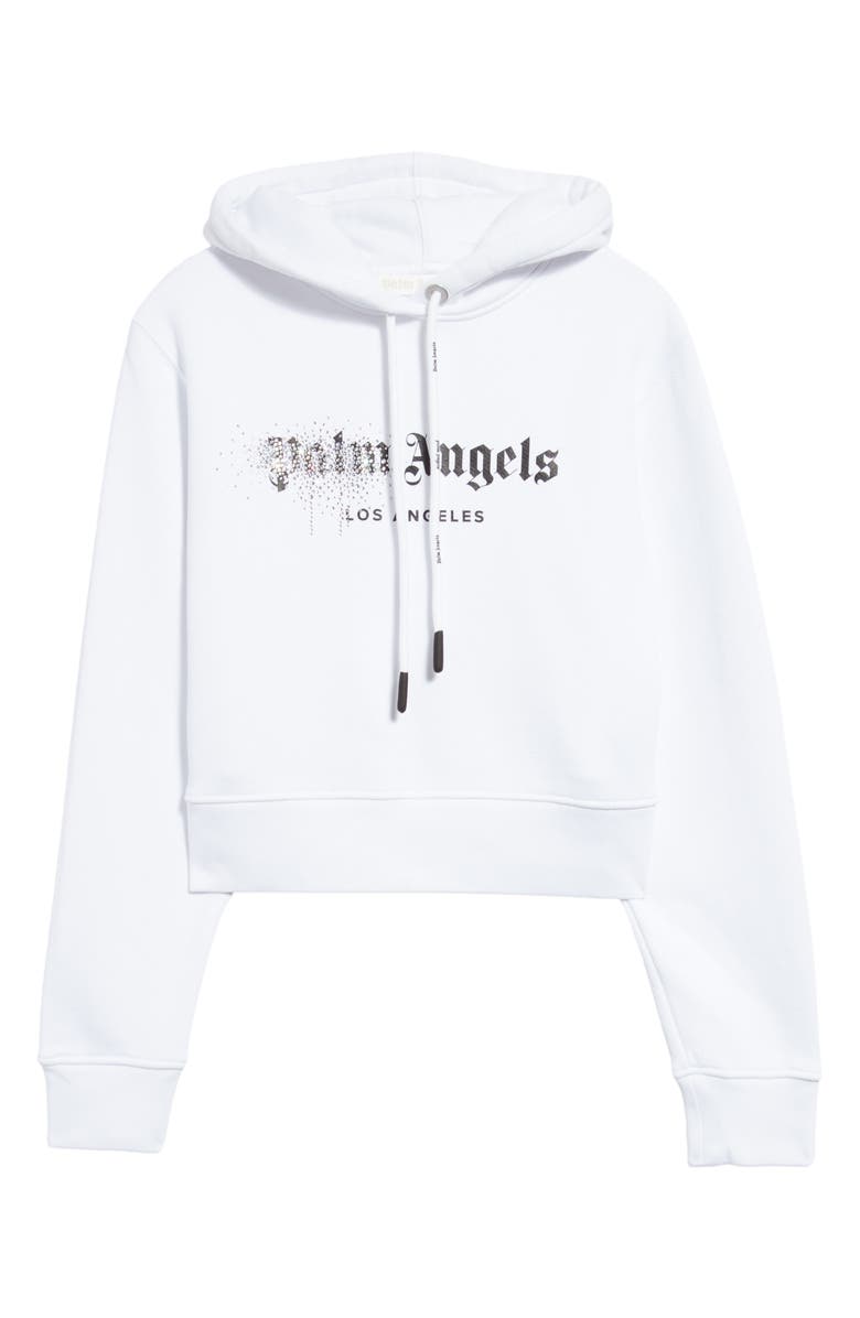 Palm Angels Crystal Spray Logo Graphic Hoodie, Alternate, color,