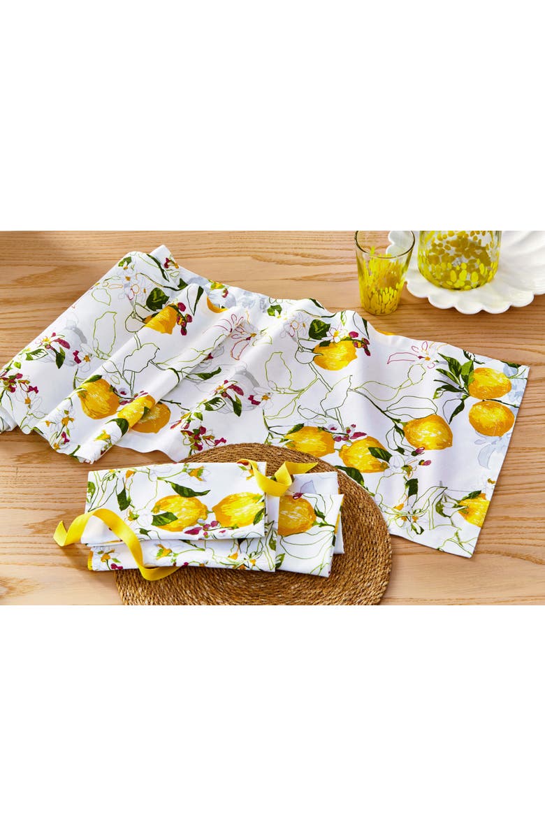tag Lemoncello Multicolor Cotton Table Runner for Spring Summer, Alternate, color, Multicolored