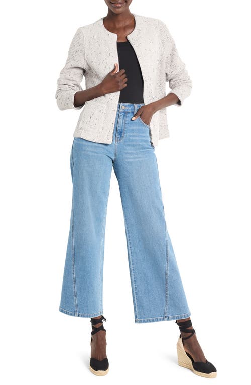 Nic + Zoe Nic+zoe Woven & Knit Zip Jacket In Sugar Cookie