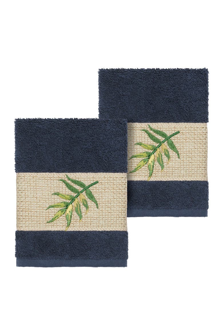 Zoe Embellished Washcloth - Set of 2 - Midnight Blue, Main, color, MIDNIGHT BLUE