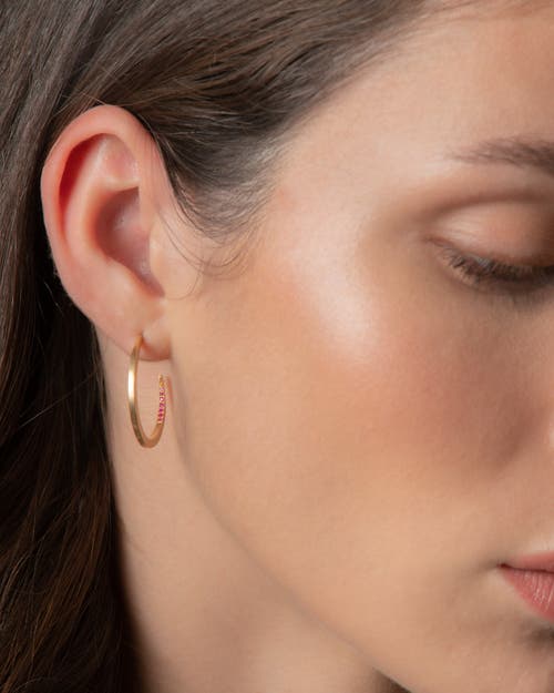 Eloise Jewelry Crescent Moon Hoops Sapphire Natural. Handmade In Red