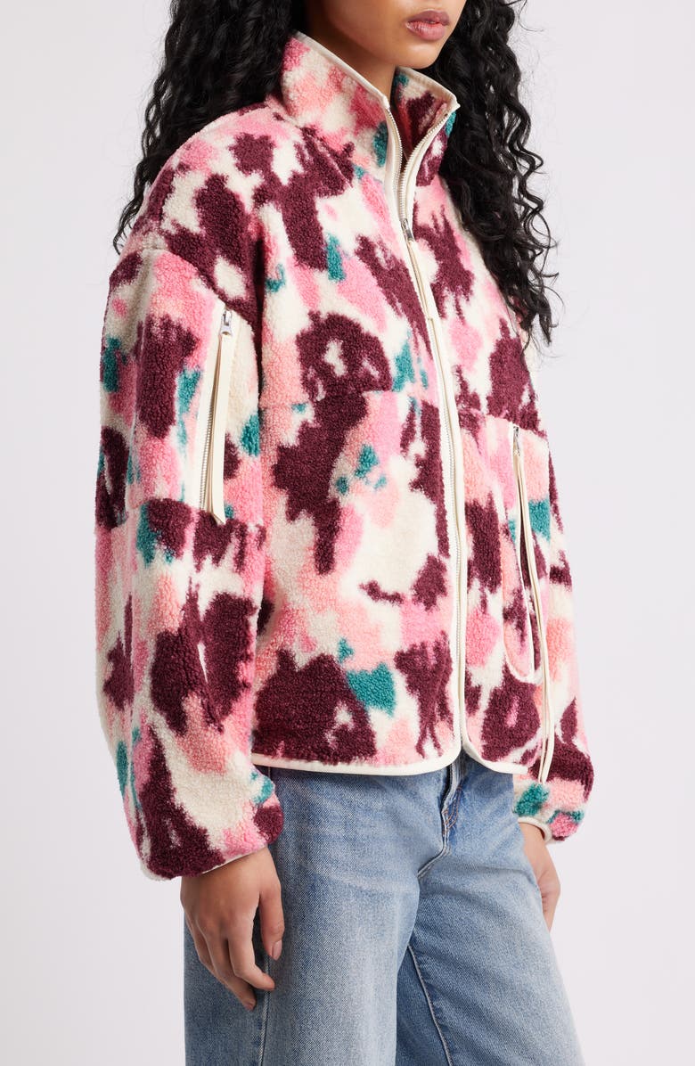 UGG<sup>®</sup> Marlene Splatter Print Fleece Jacket, Alternate, color, Abstract Multi