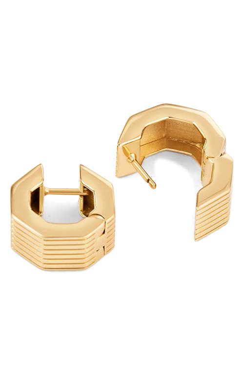 Ivi Los Angeles Small Aurelia Octagon Hoop Earrings In Yellow Gold