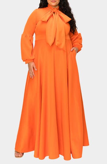 L I V D Bella Donna Long Sleeve Ribbon Tie Dress | Nordstrom