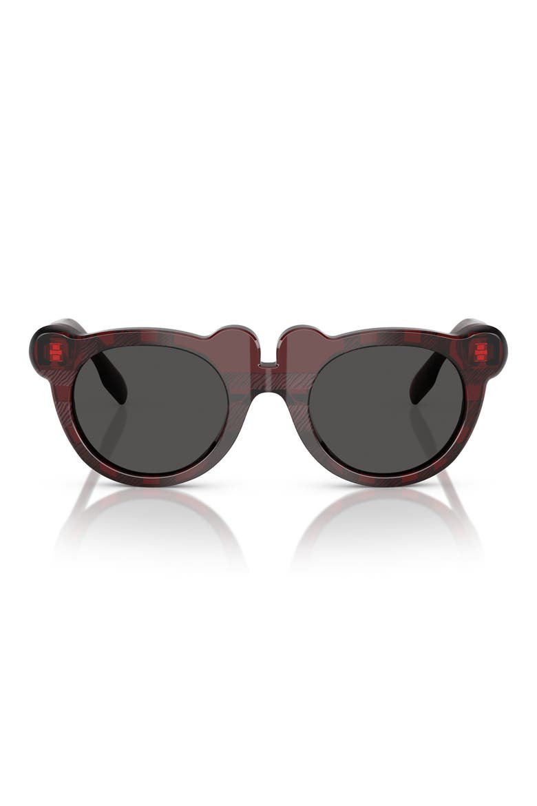 Kids' 43mm Irregular Sunglasses, Main, color, CHECK RED / DARK GREY