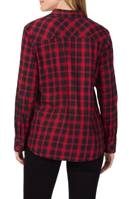 Foxcroft Rhea Plaid Button-up Shirt In Black Multi