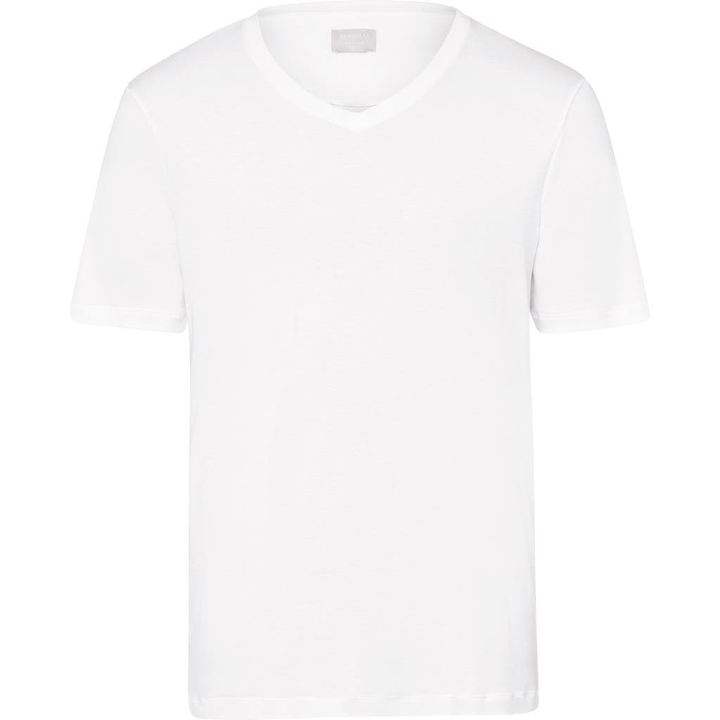 Hanro Cotton Pure V-neck T-shirt In White