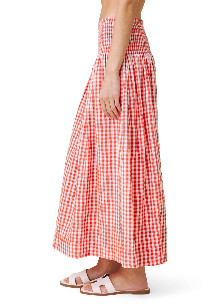 Gigi Gingham A-Line Skirt, Alternate, color, FIREWORK/ WHITE