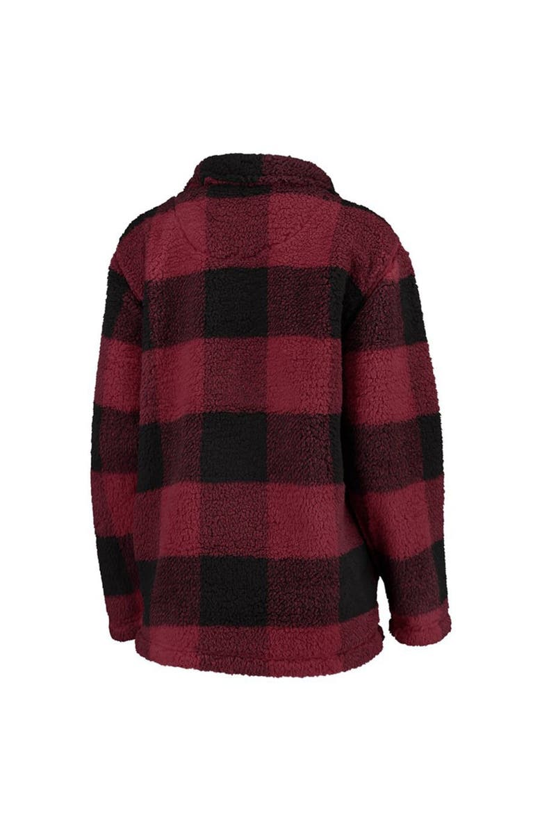 BOXERCRAFT Women's Maroon/Black Virginia Tech Hokies Plaid Sherpa Quarter-Zip Pullover Jacket, Alternate, color, 