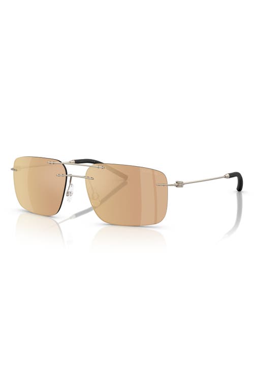 Moncler 56mm Rimless Rectangular Sunglasses In Matte Bronze