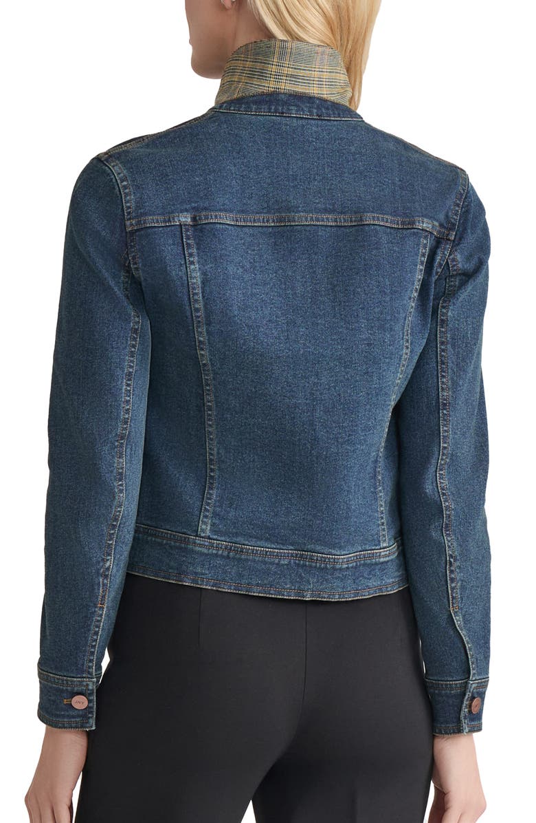 Jones New York Denim Trucker Jacket, Alternate, color, Wainscott Wash