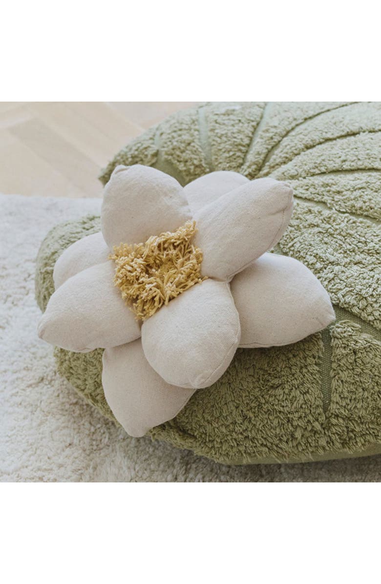 Lorena Canals Floor Cushion Water Lily, Alternate, color, Matcha, Natural