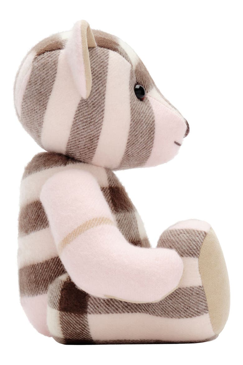 Check Cashmere Collectible Bear, Alternate, color, BOW PINK