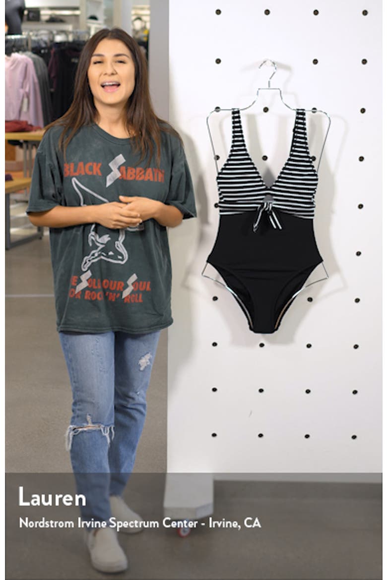 Sailor Tie Front One-Piece Swimsuit video
