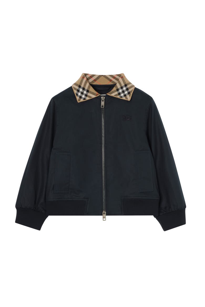 Kids Cotton Hayfield Harrington Jacket, Main, color, Navy black