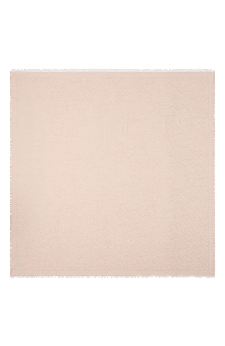 Burberry B Charm Jacquard Wool Fringe Square, Main, color, Slipper