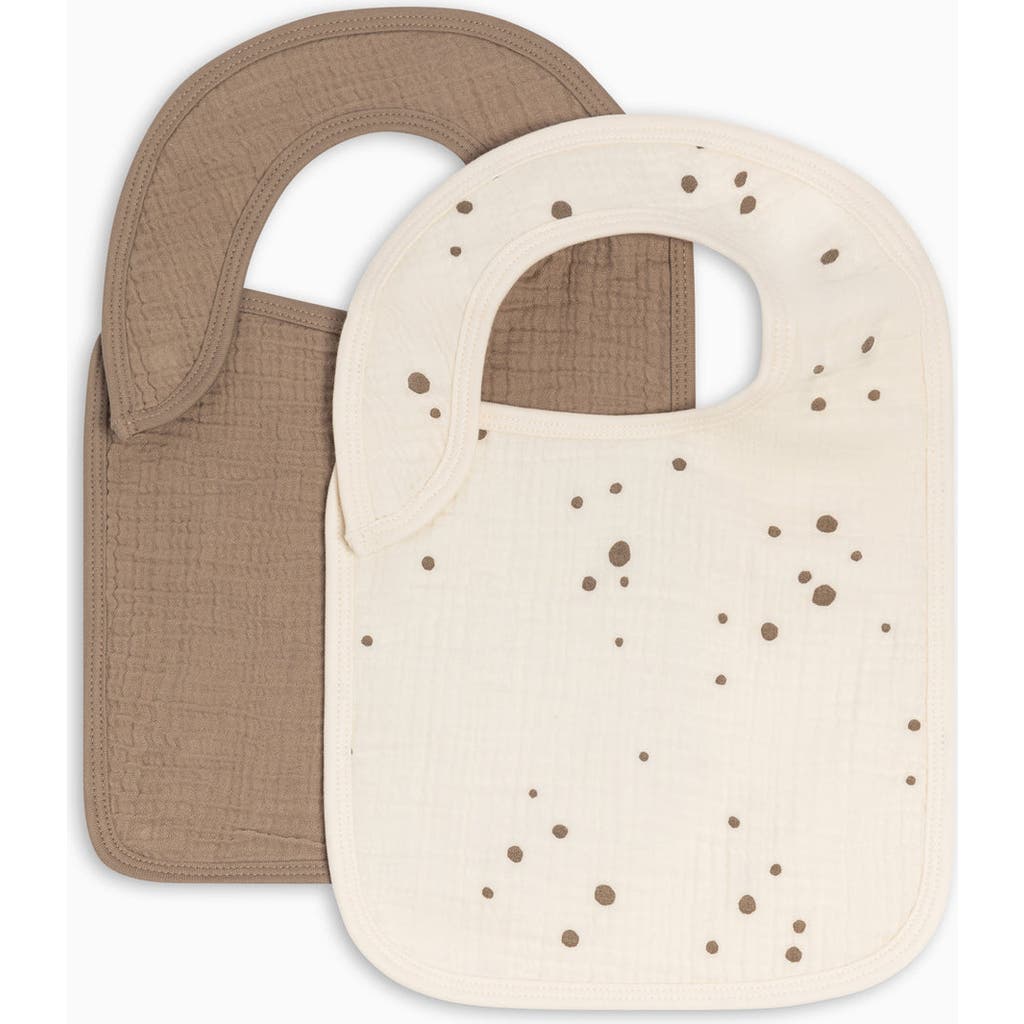 Colored Organics Kids' Organic 2-pack Muslin Bibs In Brown