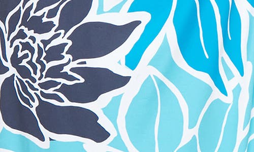 Shop Sl Fashions Floral Wrap Dress In Aqua