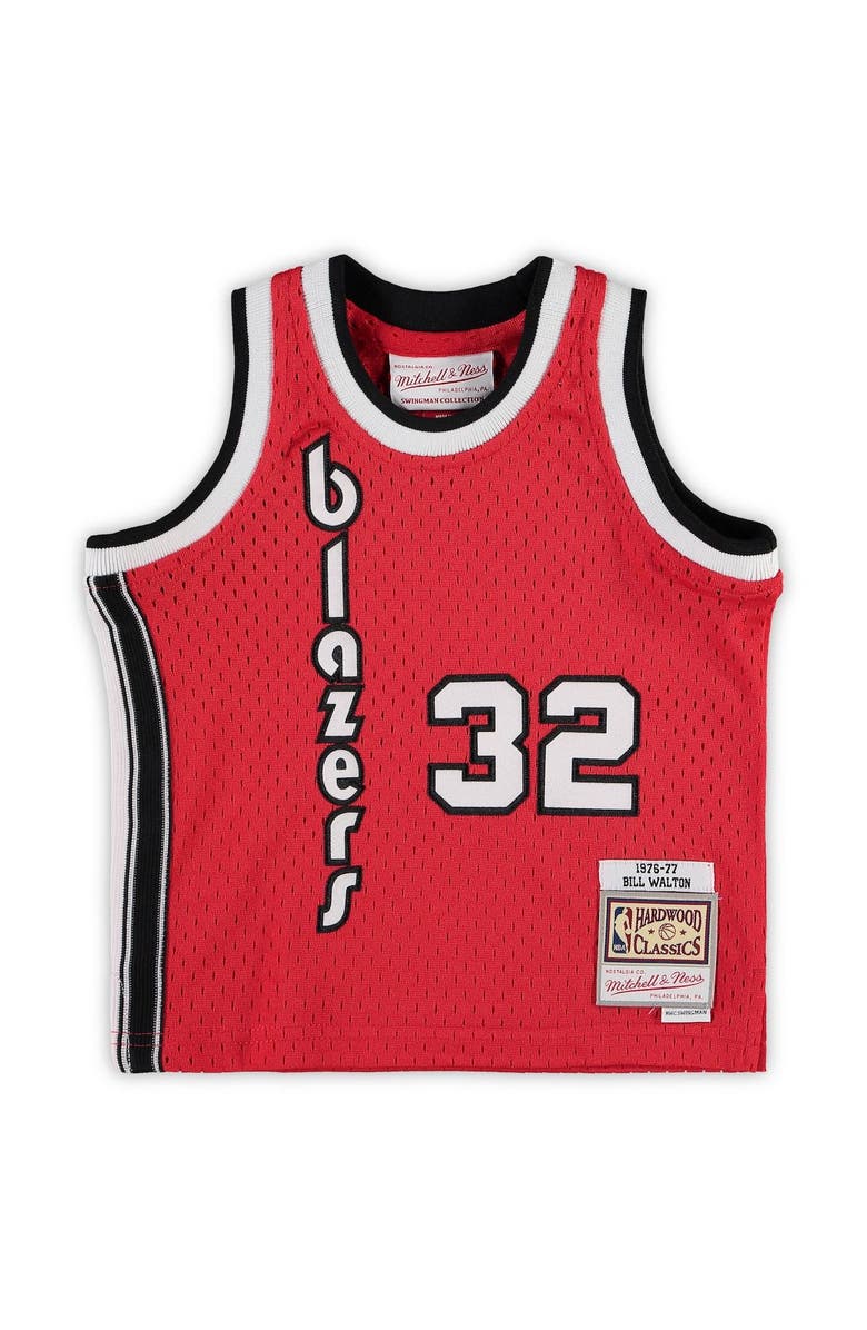 Mitchell & Ness Infant Mitchell & Ness Bill Walton Red Portland Trail Blazers 1976/77 Hardwood Classics Retired Player Jersey, Alternate, color, Red