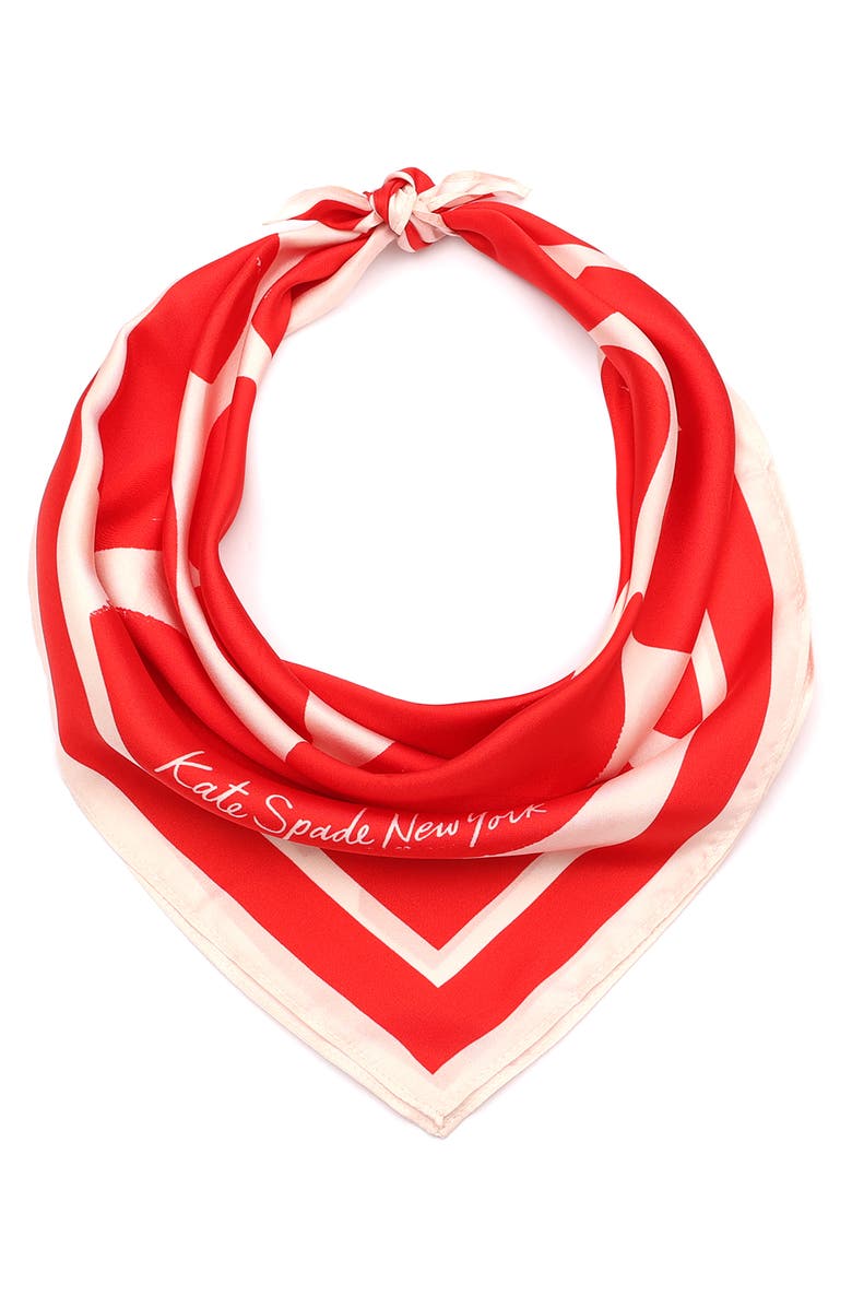 Kate Spade New York sweet hearts silk bandana, Alternate, color,