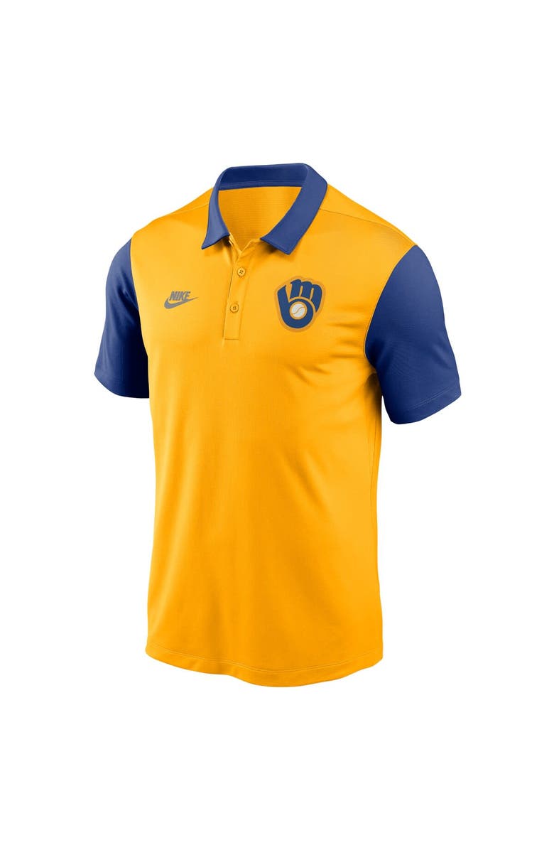 Nike Men's Nike Gold Milwaukee Brewers Franchise Cooperstown Collection Polo, Alternate, color, Gold