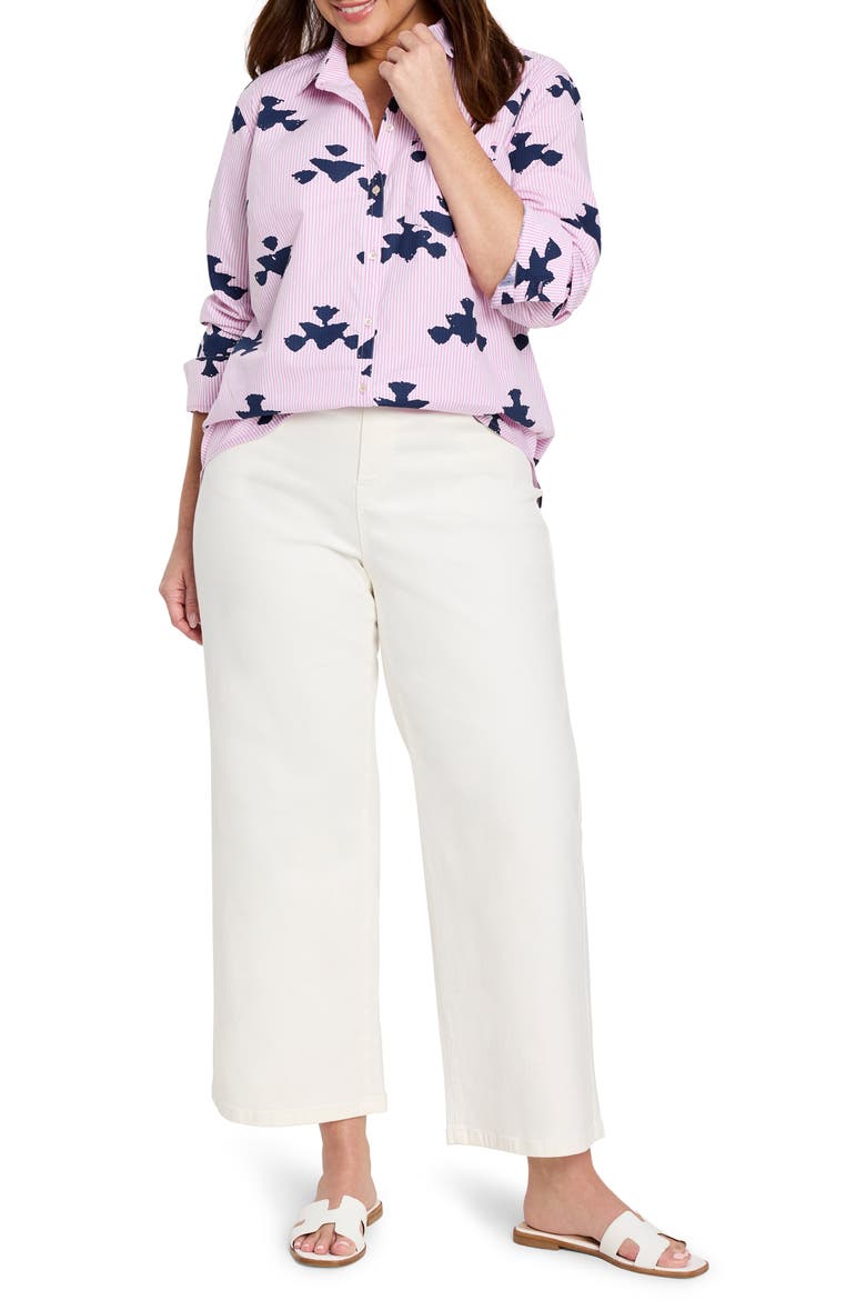Stamped Stripe Stretch Cotton Button-Up Shirt, Alternate, color, PINK MULTI