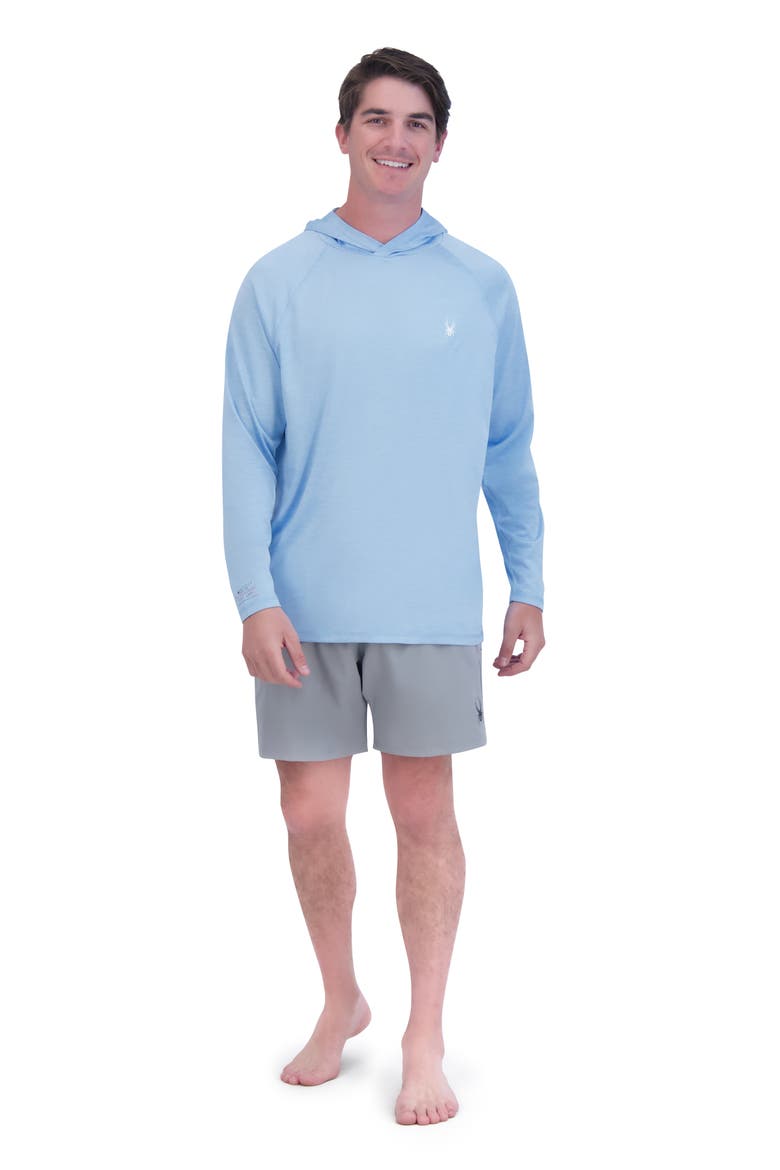Long Sleeve Hooded Rashguard, Alternate, color, AIRY BLUE