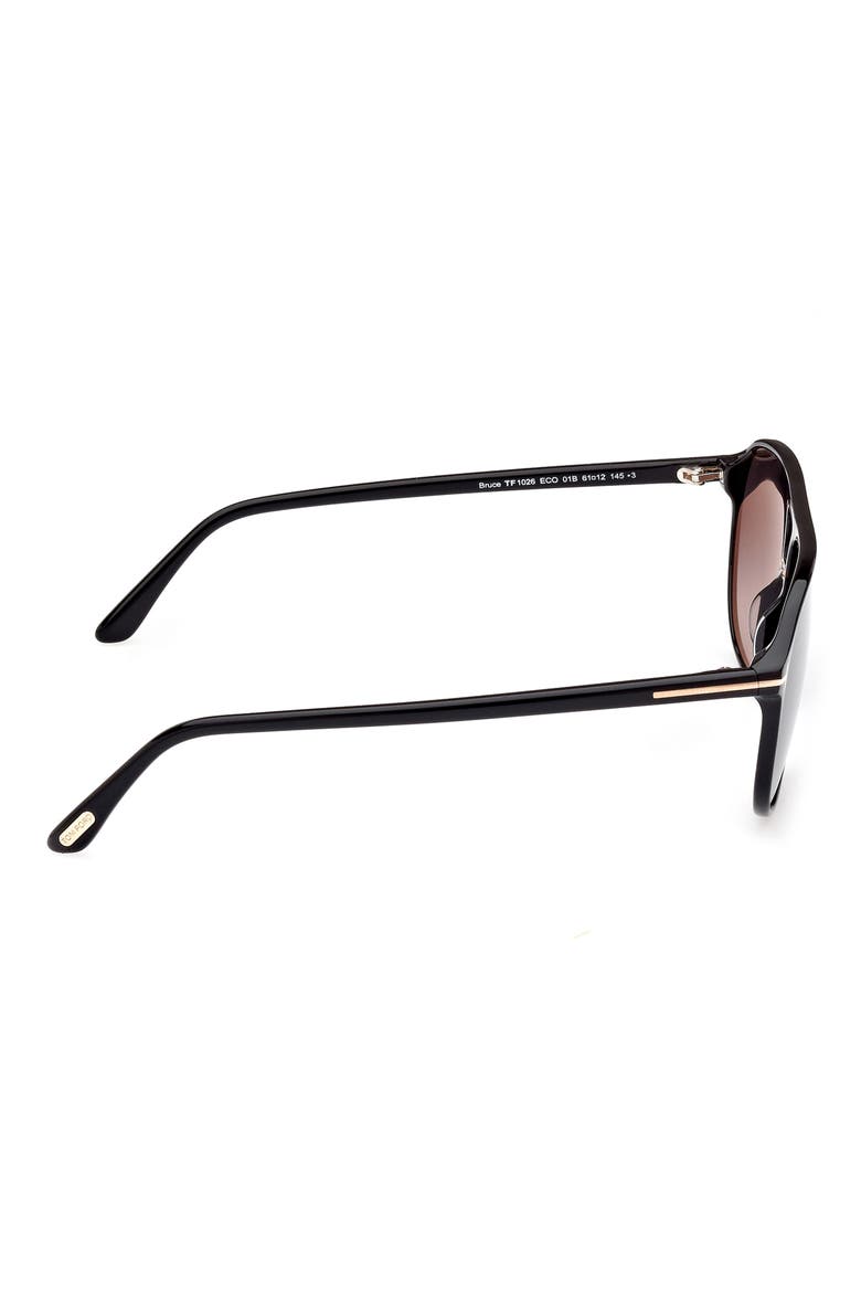 Bruce 61mm Navigator Sunglasses, Alternate, color, SHINY BLACK / SMOKE