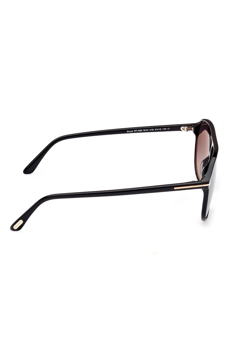 TOM FORD Bruce 61mm Navigator Sunglasses, Alternate, color, Shiny Black / Smoke