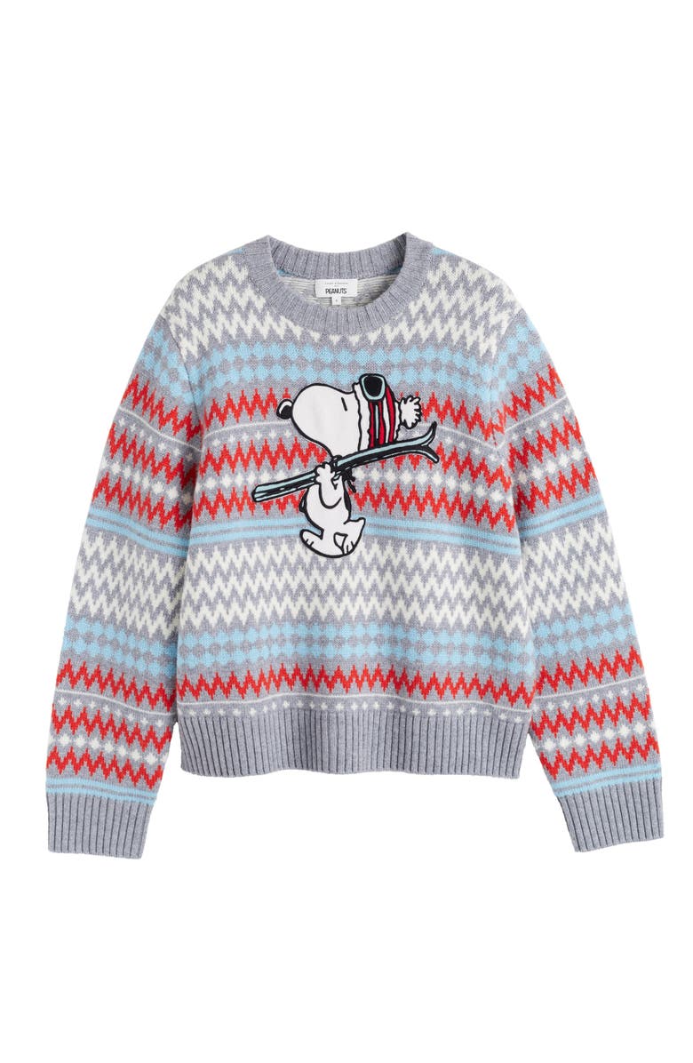Chinti & Parker Wool-Cashmere Snoopy Ski Fairisle Sweater, Alternate, color, 