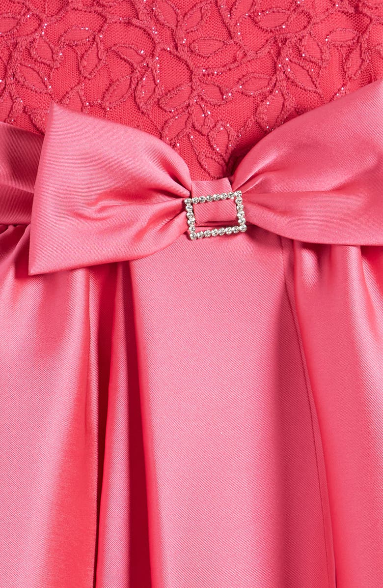 LOVE, NICKIE LEW Kids' Metallic Embroidered Mikado Party Dress, Alternate, color, Magenta