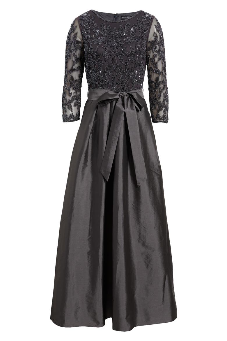 Sequin Bodice Gown, Alternate, color, SLATE 421