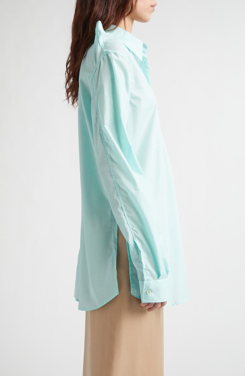 JULIE KEGELS Lifted Shoulders Button-Up Shirt, Alternate, color, Mint