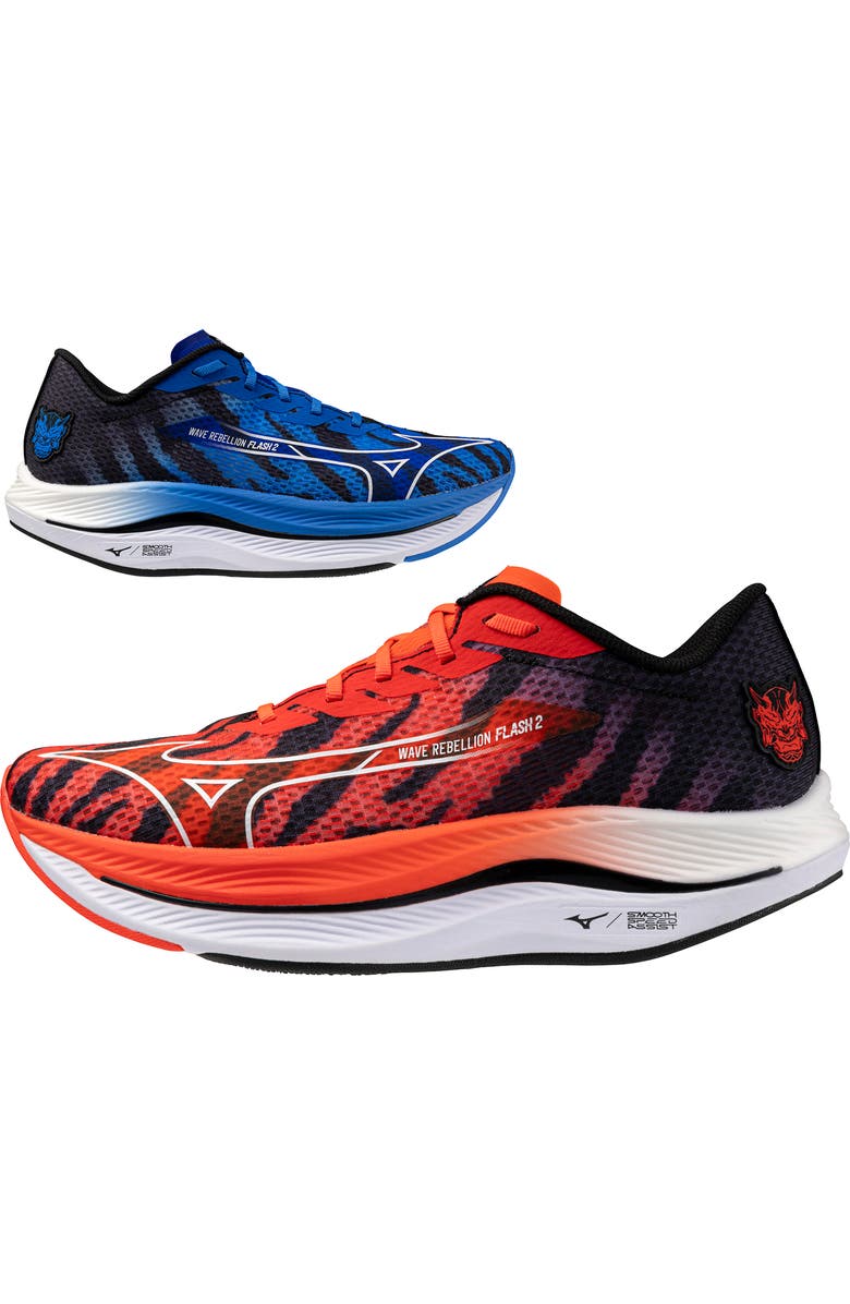 Mizuno Wave Rebellion Flash 2 Speed Running Shoe, Alternate, color, Ignition Red-White