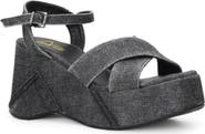 Love Rio Jenna Denim Platform Wedge Sandal