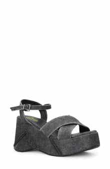 Love Rio Jenna Denim Platform Wedge Sandal