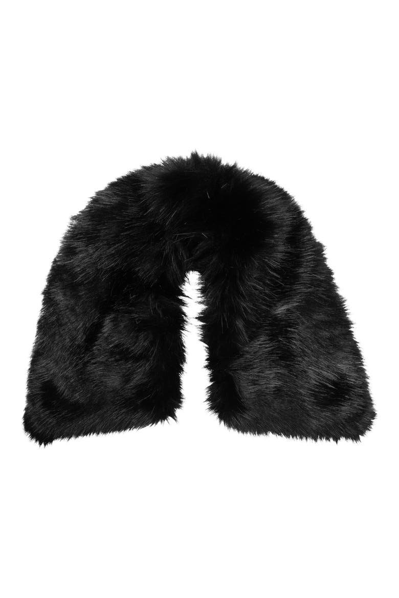 Faux Fur Scarf, Main, color, BLACK
