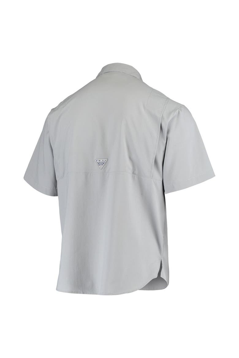 Men's Columbia Gray Texas Longhorns Tamiami Omni-Shade Button-Down Shirt, Alternate, color, Gray