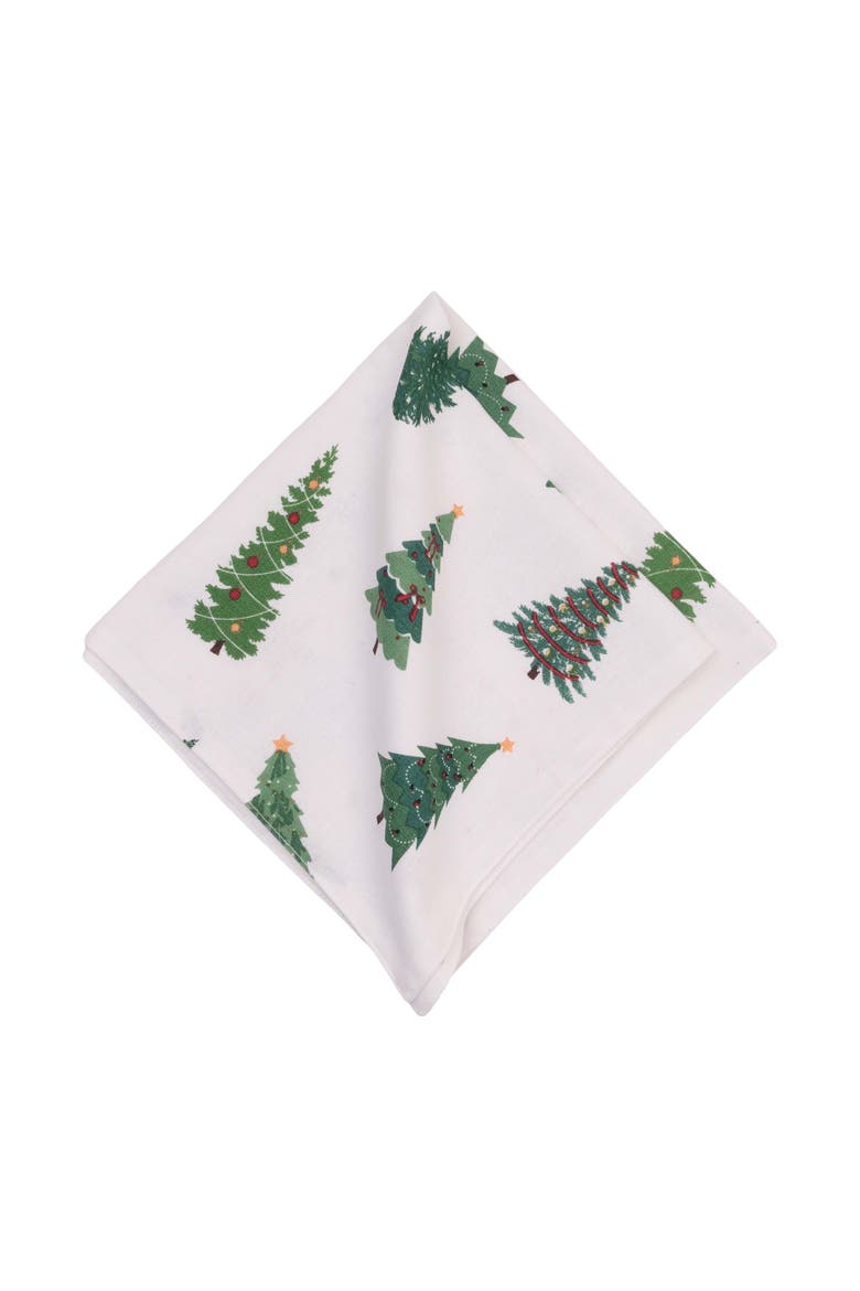 Christmas Forest Set of 6 Cloth Napkins, Alternate, color, Green