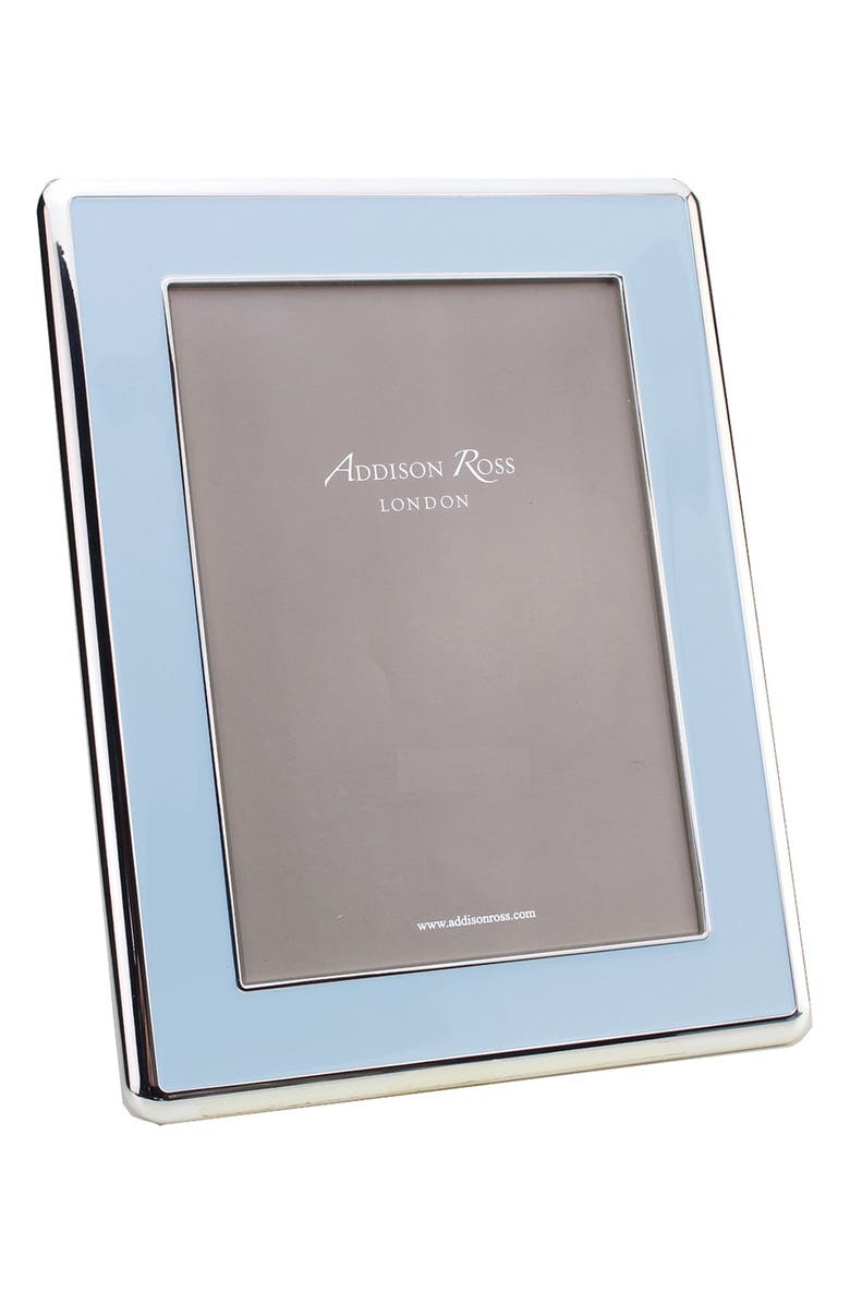 Addison Ross London Powder Blue Enamel & Silvertone Plate Picture Frame, Main, color, Blue