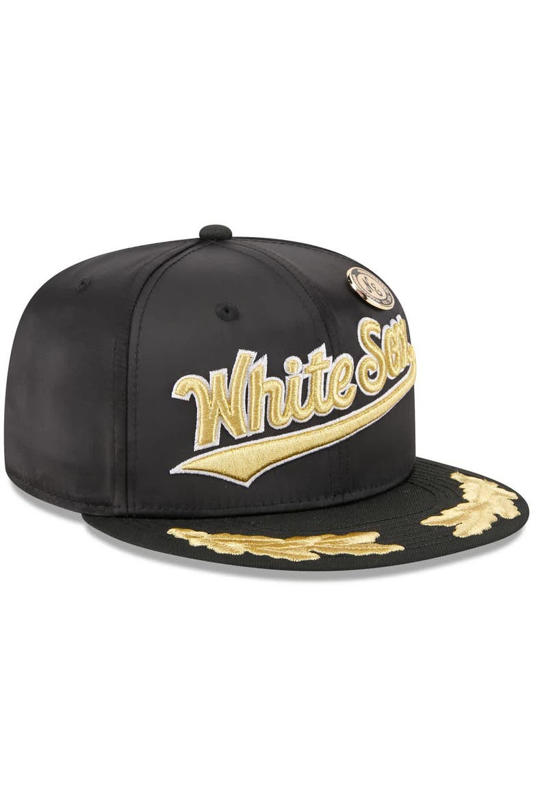 Men's New Era  Black Chicago White Sox 2025 59FIFTY Day Gold Leaf 59FIFTY Fitted Hat, Alternate, color, Black