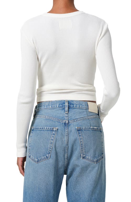 Citizen Of Humanity Citizens Of Humanity Pilar Long Sleeve Recycled Cotton Waffle Knit T-shirt In Pashmina