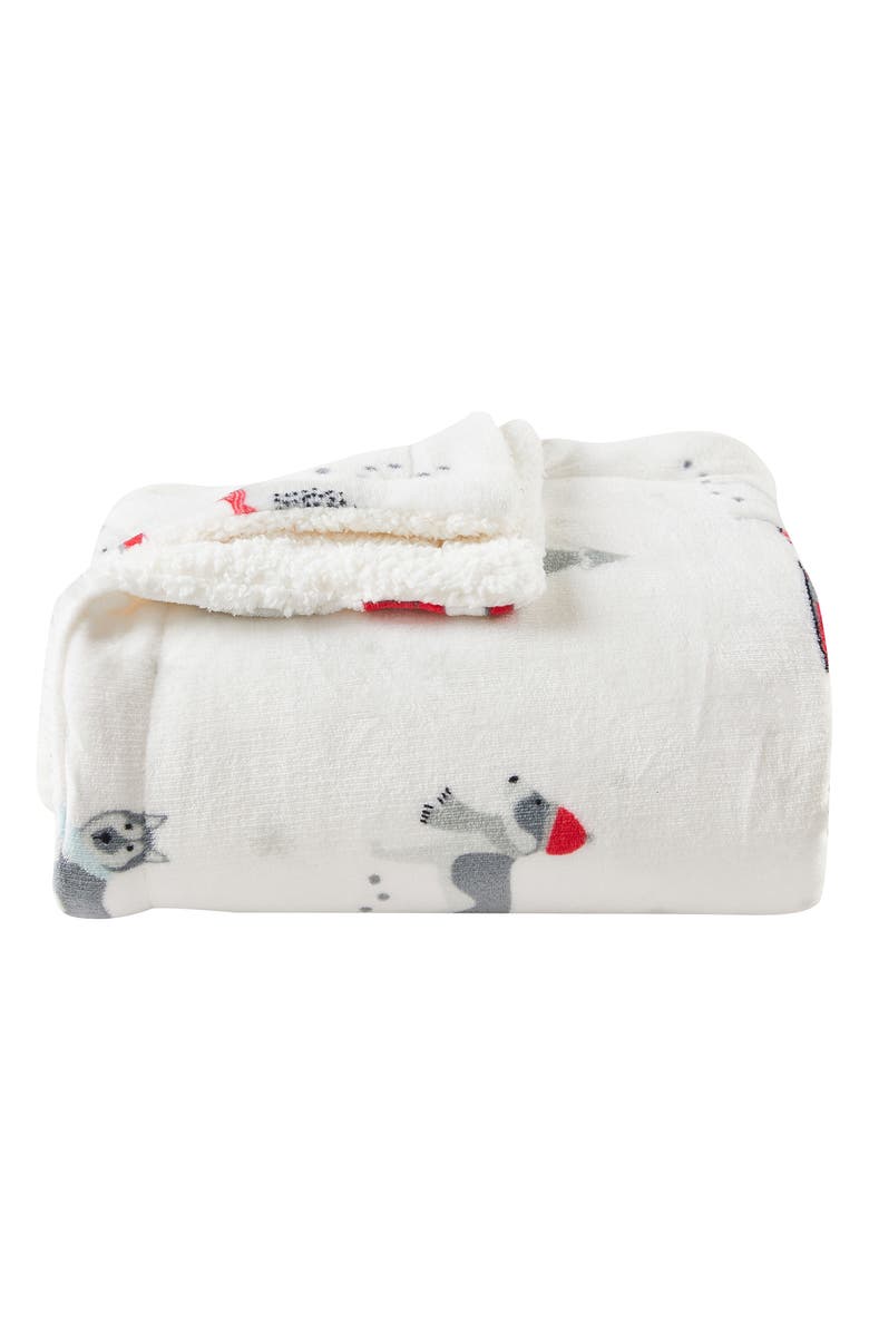 Woven & Weft Holiday Pups Faux Shearling Throw Blanket, Main, color,