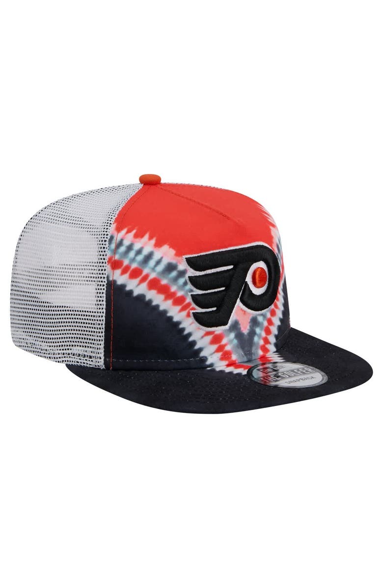 New Era Men's New Era  Black/Orange Philadelphia Flyers Throwback V-Dye Adjustable Golfer Hat, Alternate, color, Black
