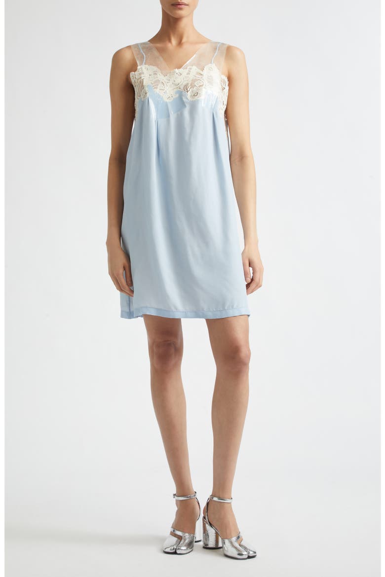 Taped Mini Slipdress, Main, color, LIGHT BLUE