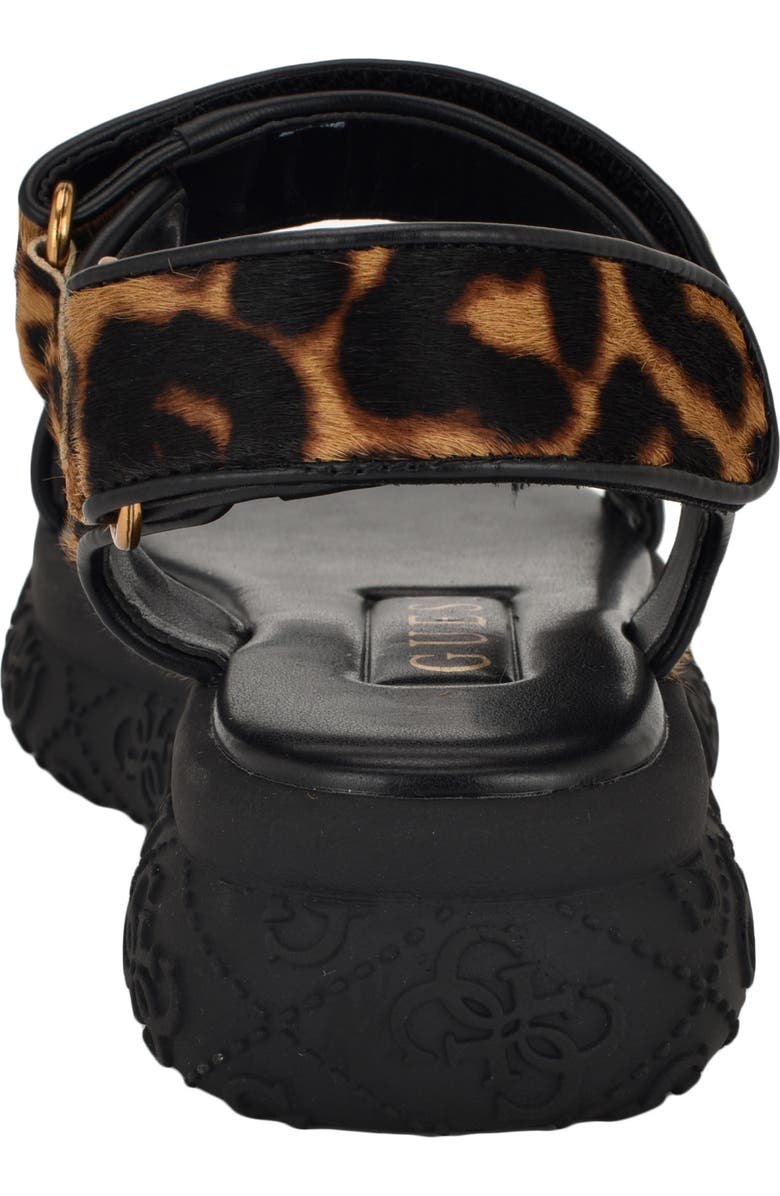 GUESS Lanara 3 Genuine Calf Hair Sandal, Alternate, color, Medium Brown