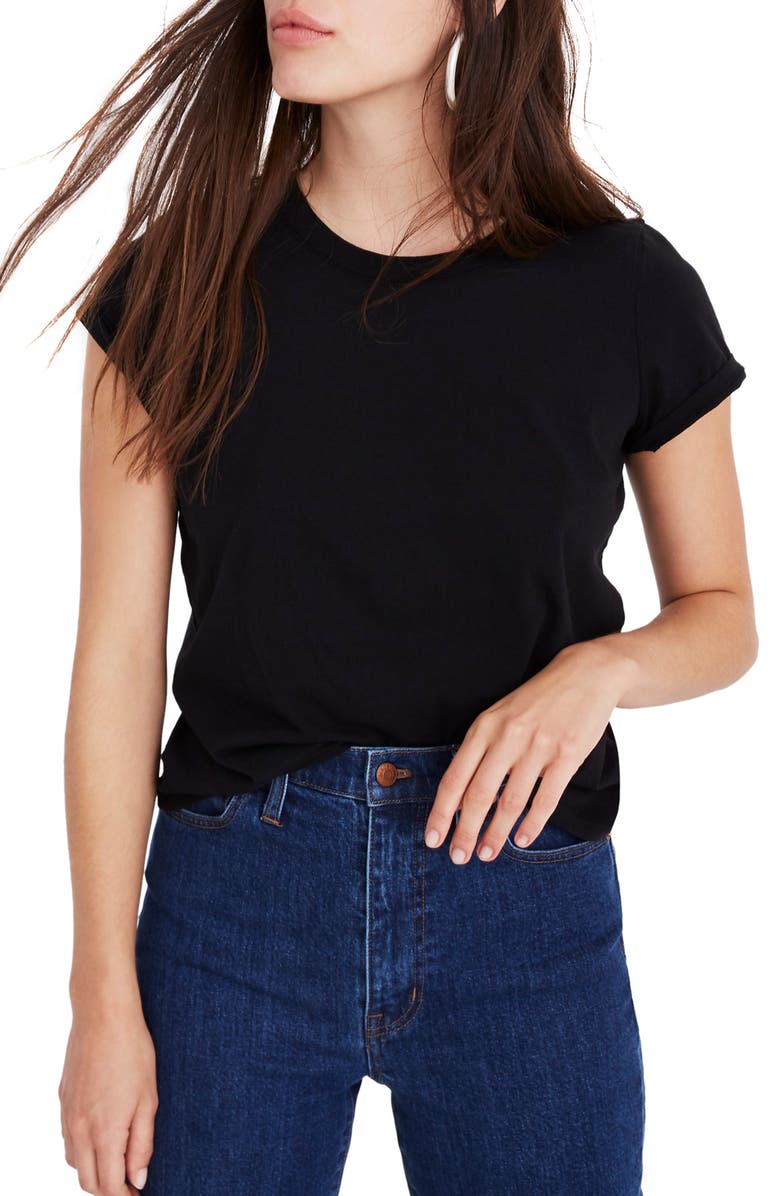 Madewell Northside Vintage Tee, Main, color, True Black