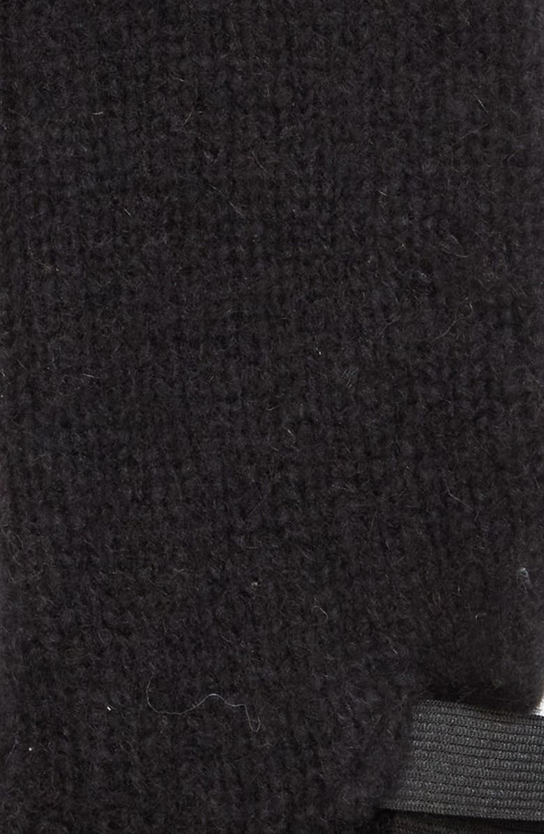 Meruert Tolegen Hand Knit Cutout Leg Warmers, Alternate, color, Black