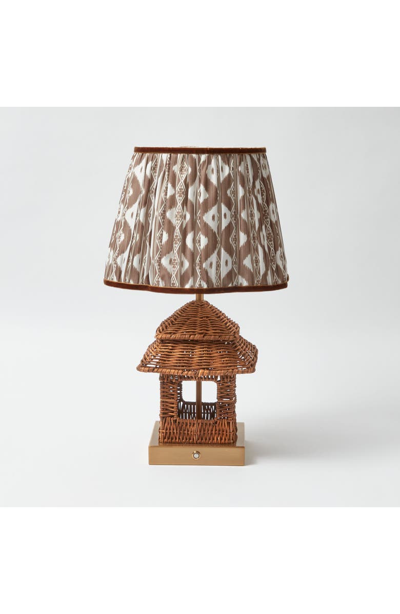 Mrs. Alice Chocolate Brown Ikat Lampshade, Alternate, color, Brown